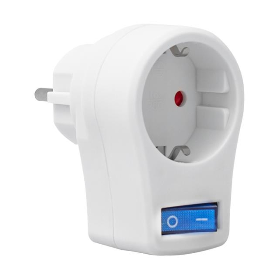 Powermaster 16816 Beyaz Tekli Anahtarlı Akım Korumalı Priz