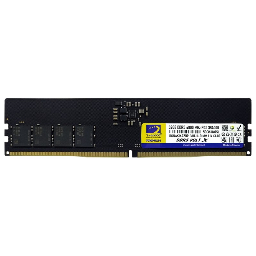 32GB DDR5 RAM 4800MHZ TWINMOS CL40 DT TMD532GB4800U40