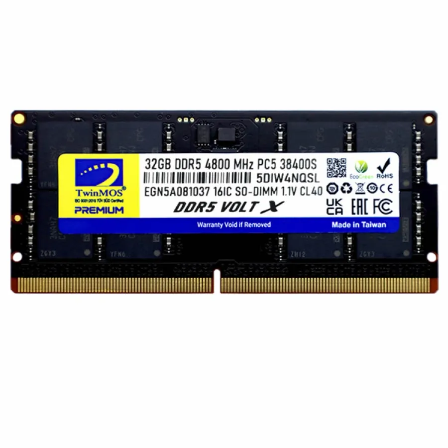 32GB DDR5 4800MHZ TWINMOS NB TMD532GB4800S40 NOTEBOOK RAM
