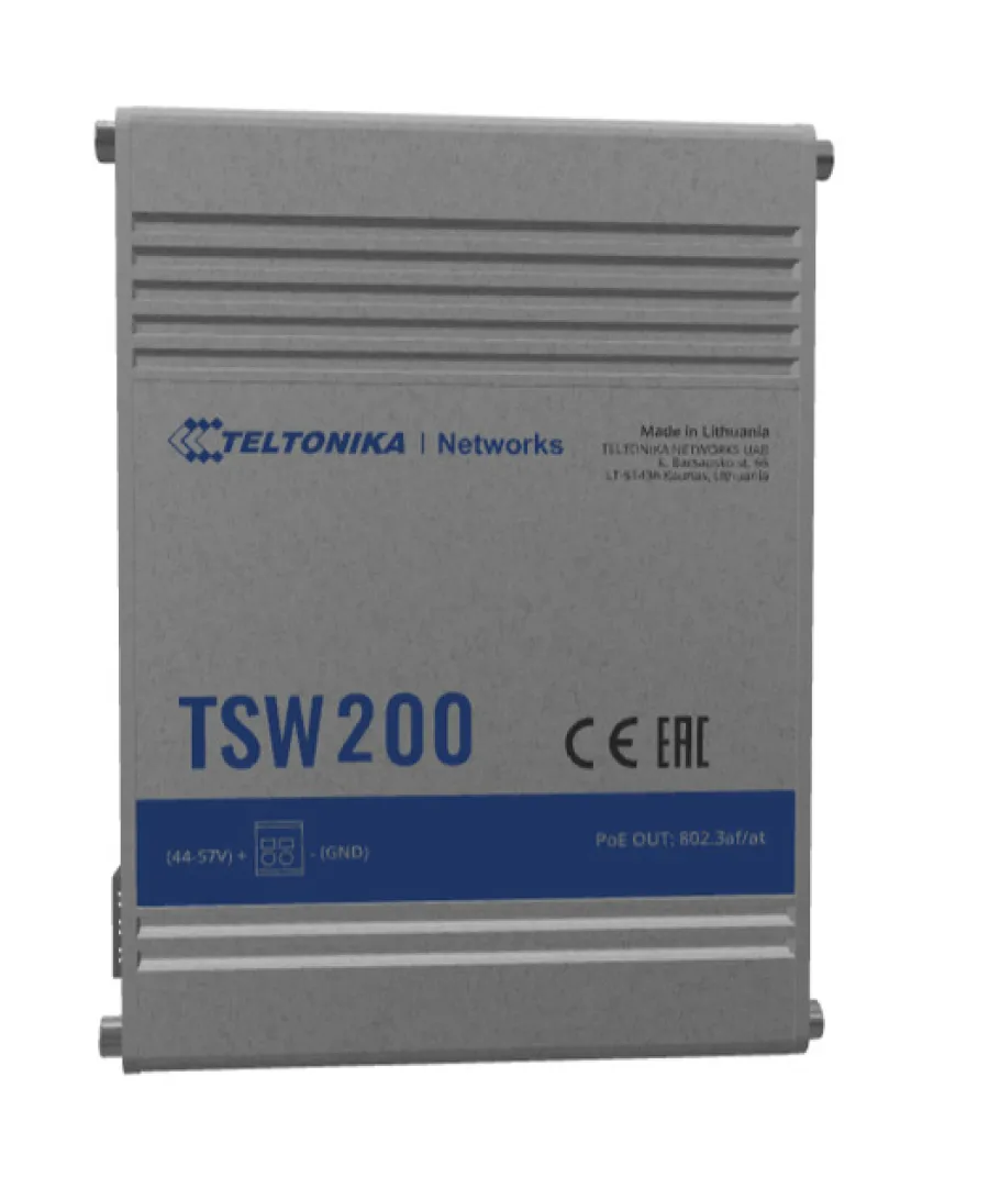 TELTONIKA TSW200 8 x 1 Gbps ETH Port 2 x 1 Gbps SFP Unmanaged PoE+ Switch with PSU (TSW200000040)