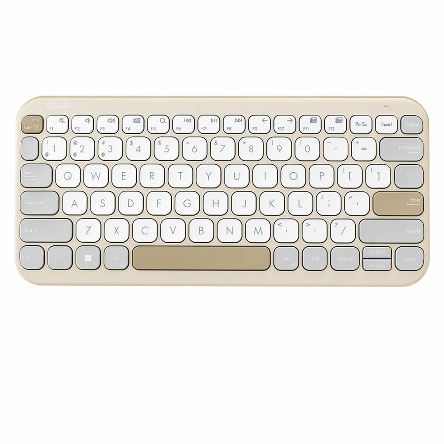 ASUS Marshmallow Klavye KW100 - Bluetooth Kablosuz Çoklu Cihaz Klavye, Sessiz Makas Tuşlar, Uzun Pil Ömrü