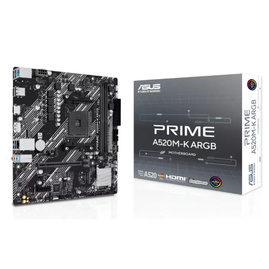 ASUS PRIME A520M-K ARGB DDR4 5100MHZ 1XHDMI 1XDP 1XM.2 USB2.0 MATX AM4