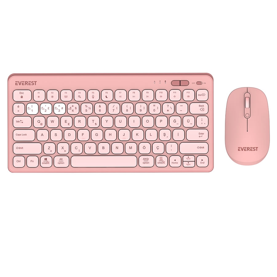 Everest Lumi KM-BT903 3in1 3x Bluetooth + 2.4GHz 1600 DPI Ultra İnce Türkçe Q Kablosuz Klavye ve Mouse Seti