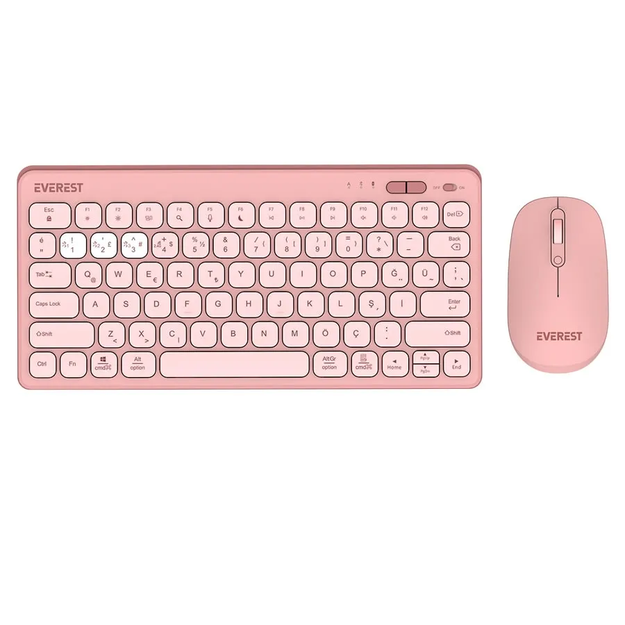 Everest Lumi KM-BT903 3in1 3x Bluetooth + 2.4GHz 1600 DPI Ultra İnce Türkçe Q Kablosuz Klavye ve Mouse Seti