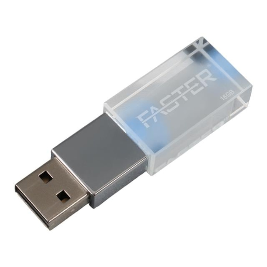 Faster 16 GB Mimi Serisi USB 3.0 Yüksek Hızlı Mavi Işıklı Metal Flash Bellek