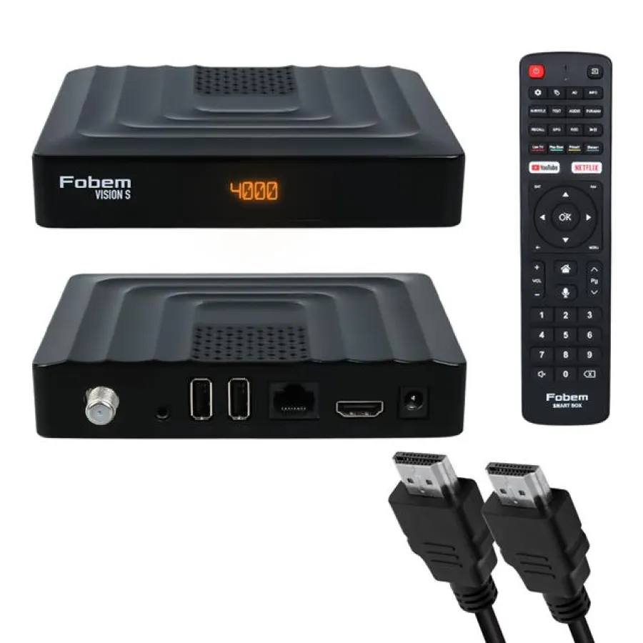 Fobem Vision S Hibrit Ses Komutlu Uydu Alıcılı Android 14 TV Box 4GB Ram 32GB Hafıza 1.5Ghz (Tunerli)