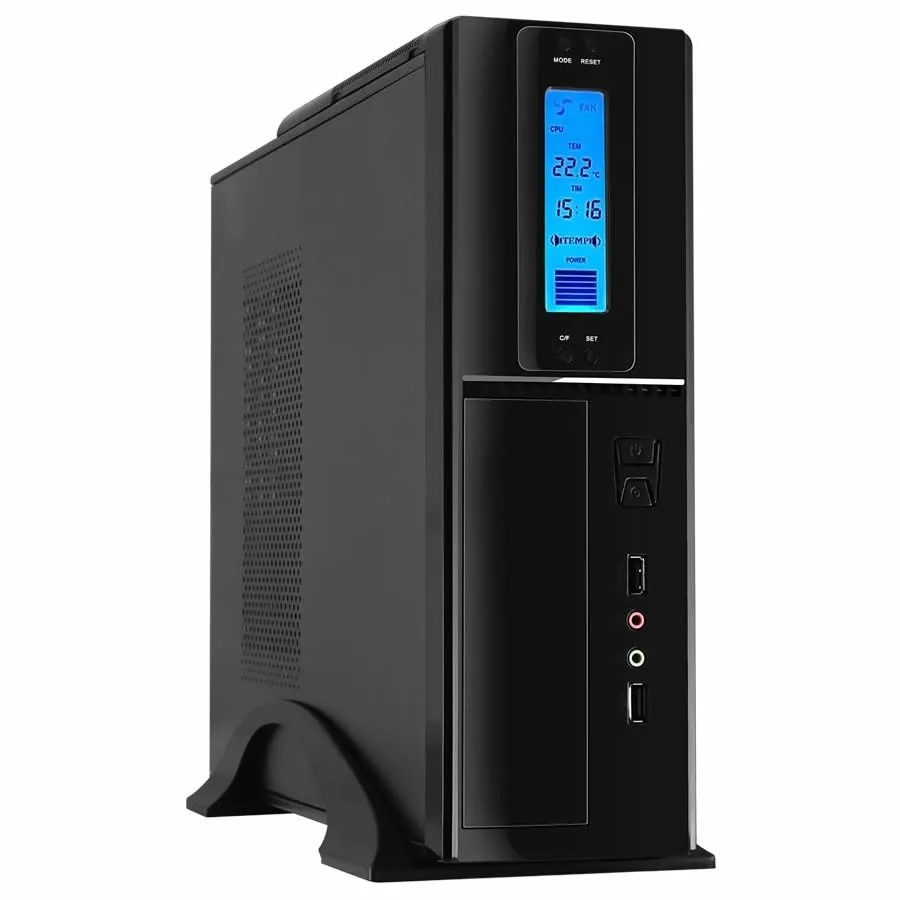 Frisby FC-S6040B 300W ATX Slim Kasa, Dijital Panel, Kulplu, Siyah, Micro ATX Uyumlu Ofis Bilgisayar Kasası