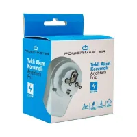Powermaster 16816 Beyaz Tekli Anahtarlı Akım Korumalı Priz