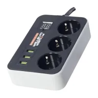 Powermaster PM-18530 3 Usb Çıkışlı 3lü 1.8 Metre Kablolu Zaman Ayarlı Akım Korumalı Priz