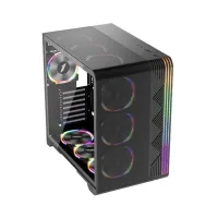 1ST PLAYER VT7 SİYAH 850W 80+ SILVER ATX 3.1 ARGB 4X12CM FAN TEMPERLİ CAM USB 3.0 ATX KASA