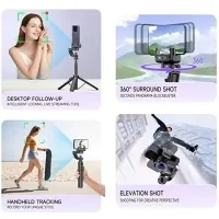 C22 AI Akıllı Yüz Takipli Gimbal Tripod- 360 Döner Selfie Çubuğu, Bluetooth Uzaktan Kumandalı Stabilizatör