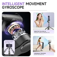 C22 AI Akıllı Yüz Takipli Gimbal Tripod- 360 Döner Selfie Çubuğu, Bluetooth Uzaktan Kumandalı Stabilizatör