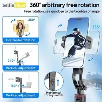 C22 AI Akıllı Yüz Takipli Gimbal Tripod- 360 Döner Selfie Çubuğu, Bluetooth Uzaktan Kumandalı Stabilizatör
