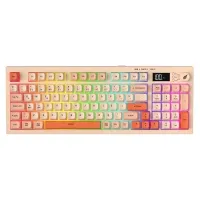 HAWK HK230P GAMING HK230 MEMBRANE LCD RGB KABLOSUZ/BLUETOOTH PEMBE TURUNCU FULL TÜRKÇE GAMING KLAVYE