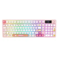 HAWK HK258WP GAMING HK258 MEMBRANE LCD RGB KABLOSUZ/BLUETOOTH BEYAZ PEMBE FULL TÜRKÇE GAMING KLAVYE