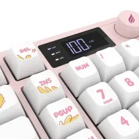 HAWK HK258WP GAMING HK258 MEMBRANE LCD RGB KABLOSUZ/BLUETOOTH BEYAZ PEMBE FULL TÜRKÇE GAMING KLAVYE