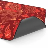 HAWK HWK-DRG-RED9040 Büyük Boy 90x40 cm Gamer Mouse Pad - Kırmızı Dragon Tasarım, Kaymaz Taban