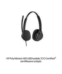 HP Poly Mission 425 C01B6AA Stereo USB-C / USB-A Gürültü Önleyici Kablolu Kulaklık