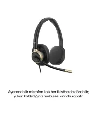 HP Poly Mission 825 C01FCAA Stereo USB-C / USB-A Aktif Gürültü Engelleyici Kulaklık