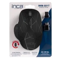 INCA IWM-551 Şarjlı Kablosuz Mouse, Type-C & USB Çift Alıcı, Sessiz Tıklama, 1600 DPI LED Işıklı