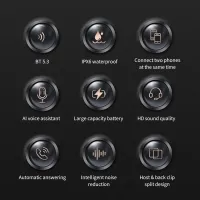 KATJMER Y10 Intercom - Bluetooth 5.0 Motosiklet Kask Kulaklığı, Su Geçirmez, Gürültü Önleyici, Uzun Pil Ömrü