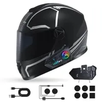 KATJMER Y10 Intercom - Bluetooth 5.0 Motosiklet Kask Kulaklığı, Su Geçirmez, Gürültü Önleyici, Uzun Pil Ömrü