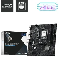 MSI PRO B860M-E DDR5 9066MHz (OC) LGA1851 mATX Anakart - PCIe 5.0, 5G LAN, M.2 Gen5, HDMI 2.1 & DisplayPort