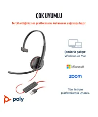 Poly Blackwire 3210 8X214AA Mono USB-C / USB-A Gürültü Önleyici Mikrofonlu Kulaklık