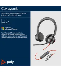 Poly Blackwire 8225 8X223AA Stereo USB-C / USB-A Aktif Gürültü Engelleyici Kulaklık