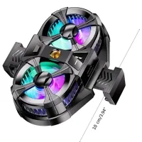 SL-07 Cep Telefon Soğutma Fanı Radyatör Soğutucu Siyah, Çift Pervaneli Hız Ayarlı Telefon Soğutucu