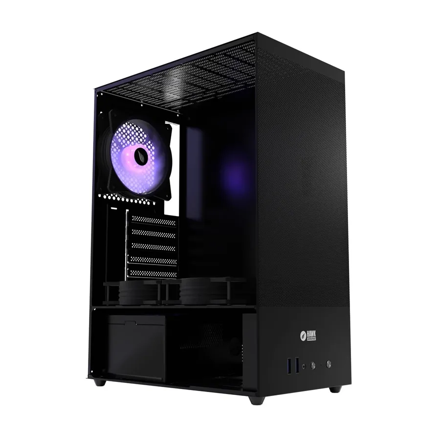 HAWK HC310-600W GAMING HC310 600W RGB MESH MICRO ATX MİNİ TOWER SİYAH GAMING KASA