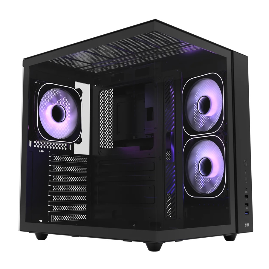 HAWK HC510-650W GAMING HC510 650W 80+ BRONZE ARGB AKVARYUM ATX MID TOWER SİYAH GAMING KASA