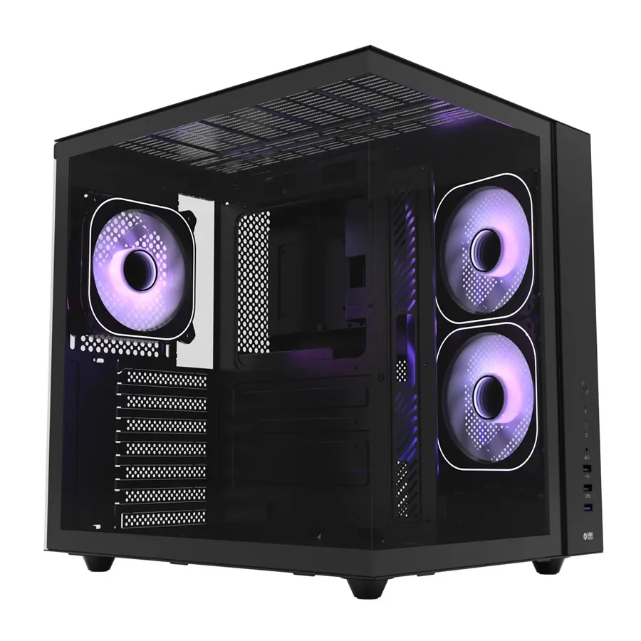 HAWK HC510-650W GAMING HC510 650W 80+ BRONZE ARGB AKVARYUM ATX MID TOWER SİYAH GAMING KASA