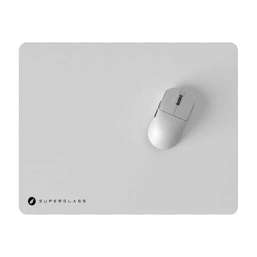 HAWK HM20B GAMING HM20 SUPERGLASS KAYMAZ TABAN 5MM TEMPERLİ 42X33 CAM BEYAZ MOUSEPAD