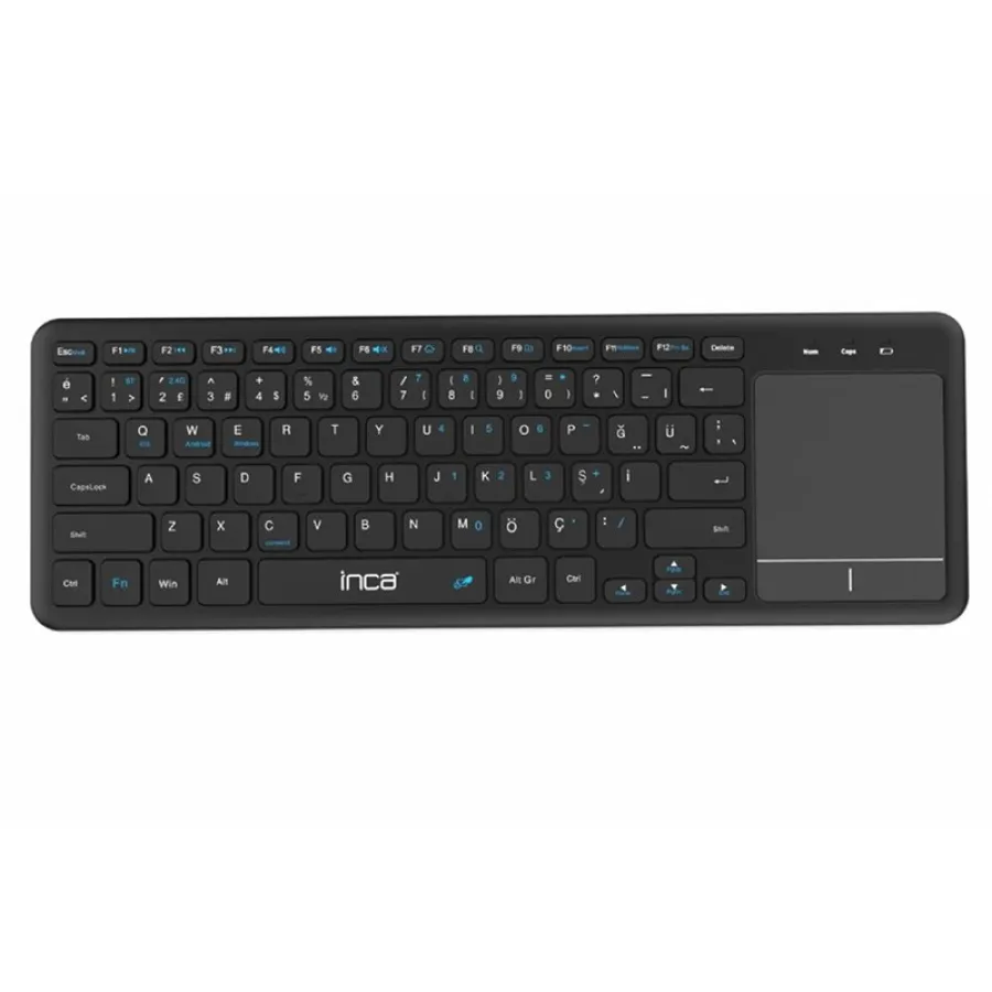 INCA IBK-568BT Bluetooth + 2.4G Kablosuz Touchpad Smart Klavye, Çoklu Cihaz Uyumlu, Ultra İnce Tasarım