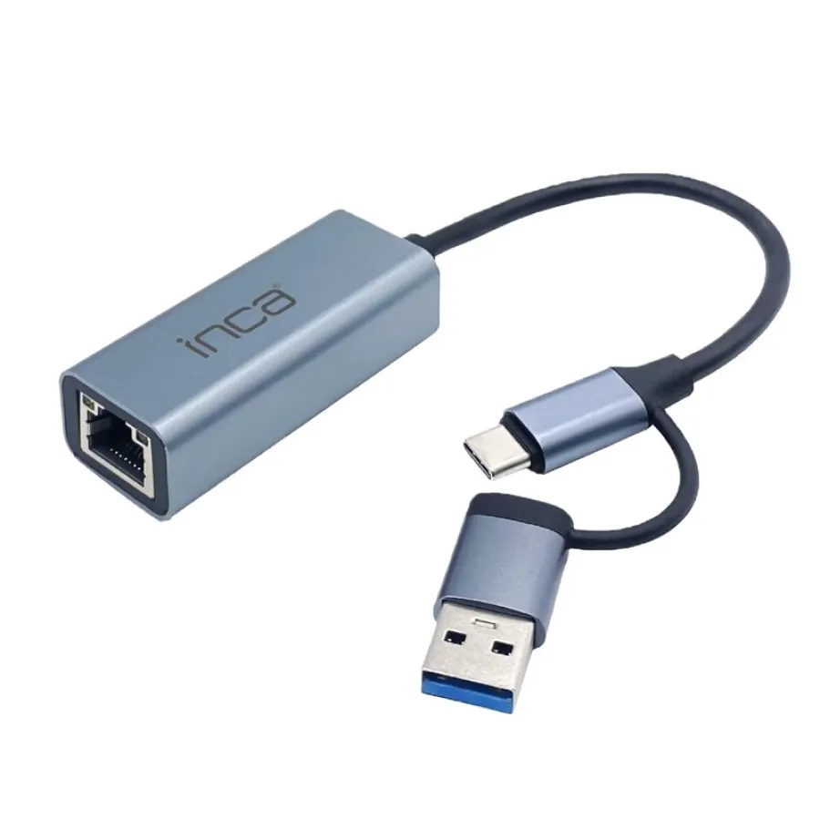 INCA IUTP-01T USB 3.0 TYPE-C 3.1 ETHERNET ÇEVİRİCİ RJ45 1000MBPS ALUMINYUM KASA