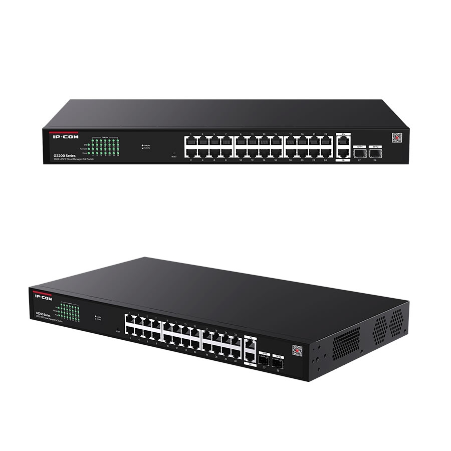 IP-COM G2228P-24-410W 24 PORT GIGABIT+2XRJ45/SFP UPLINK 370W POE CLOUD YÖNETİLEBİLİR RACKMOUNT SWITCH