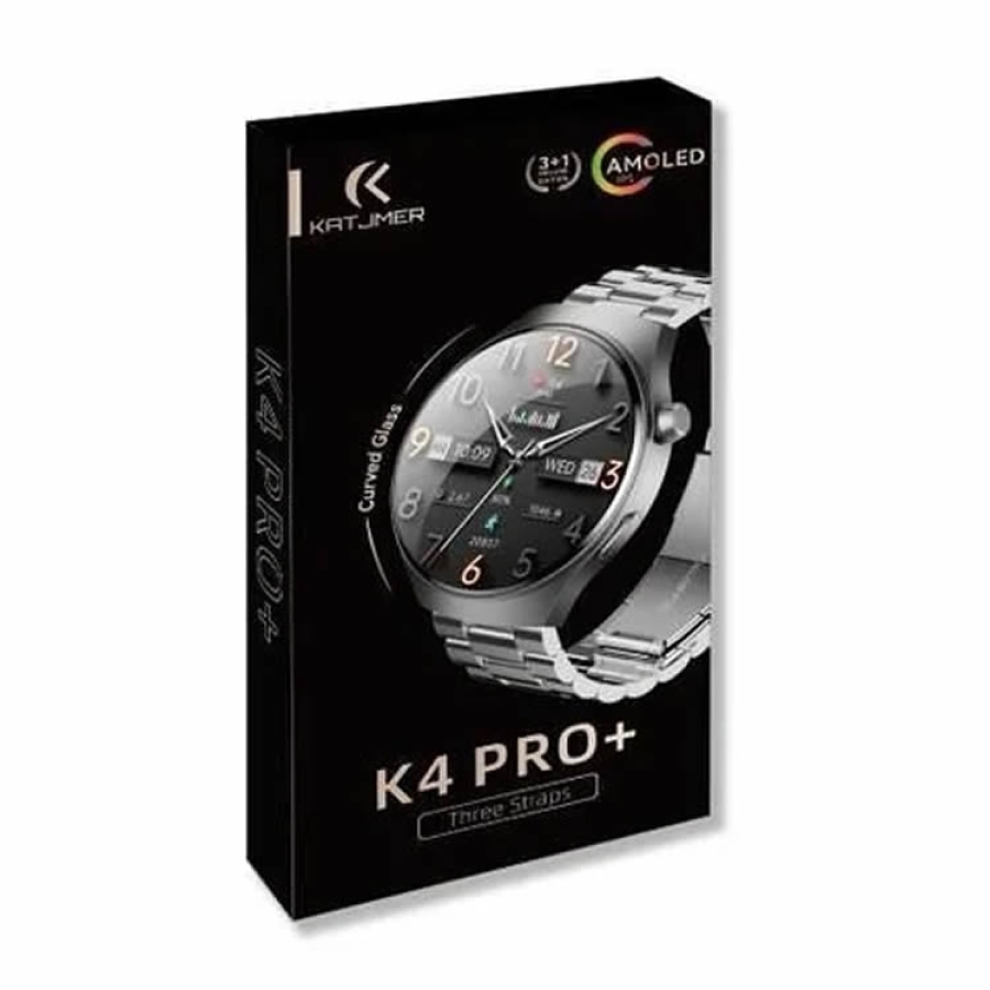 Katjmer K4 Pro+ Akıllı Saat - Çelik Kordonlu, Sesli Görüşmeli, Uyku ve Nabız Takip Özellikli Suya Dayanıklı Smartwatch
