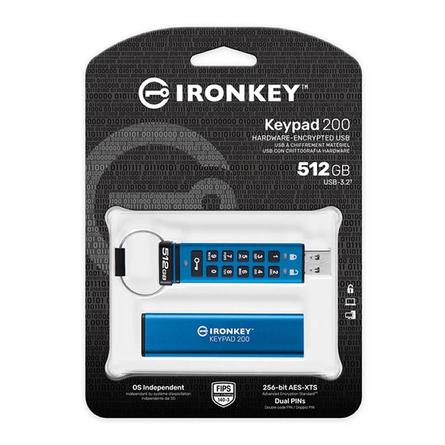 Kingston IronKey Keypad 200 512GB (IKKP200/512GB) Şifreli USB Bellek