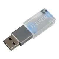 Faster 32GB Mimi Serisi USB 3.0 Yüksek Hızlı Mavi Işıklı Metal Flash Bellek