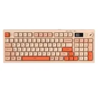 HAWK HK230P GAMING HK230 MEMBRANE LCD RGB KABLOSUZ/BLUETOOTH PEMBE TURUNCU FULL TÜRKÇE GAMING KLAVYE