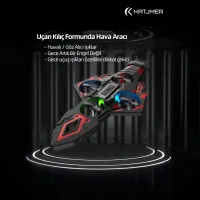 KATJMER F199 Drone 2.4G Uçan Kılıç RC Drone – Saat ve Kol Kontrollü, 4 Motorlu, LED Işıklı, 360 Takla, Çocuklar İçin Eğitici Drone