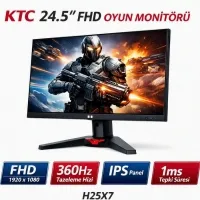 KTC H25X7 24.5 inç 360Hz (400Hz OC) 1ms Full HD Fast IPS Oyuncu Monitörü (FreeSync & G-Sync Uyumlu)