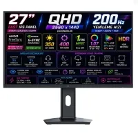 KTC H27T7P 27 inç 2K QHD 210Hz 1ms Fast IPS Oyuncu Monitörü (HDR400, FreeSync & G-Sync Uyumlu, Pivot)