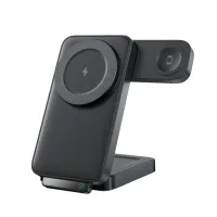 Venandin OPX-1030 Kablosuz Şarj Standı – 3’ü 1 Arada Masaüstü Wireless Charger, Hızlı Şarj, Çoklu Cihaz Desteği