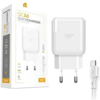 Powerway QCT30 18 Watt 3 Amper Type-C Kablolu Hızlı Şarj Aleti Seti