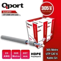 QPORT Q-CAT6Y 305M UTP 0,57MM CAT6 23 AWG GRI KABLO