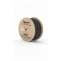 QPORT Q-CATFULL 500 M  LSZH CAT6 OUTDOOR  23AWG 0.58MM %100 BAKIR SİYAH KABLO