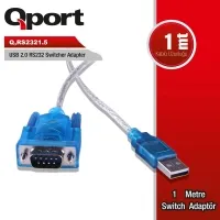 QPORT Q-RS2321.5 USB 2.0 to RS232 Seri Port Çevirici Kablo 1.5 Metre