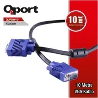QPORT Q-VGA10 15PIN FİLTRELİ 10M ERKEK ERKEK KABLO
